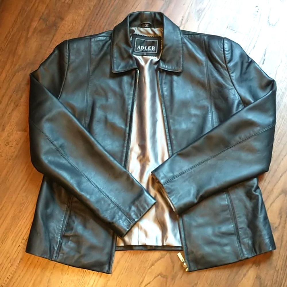 GENUINE LEATHER Jacket - Adler Collection - Black